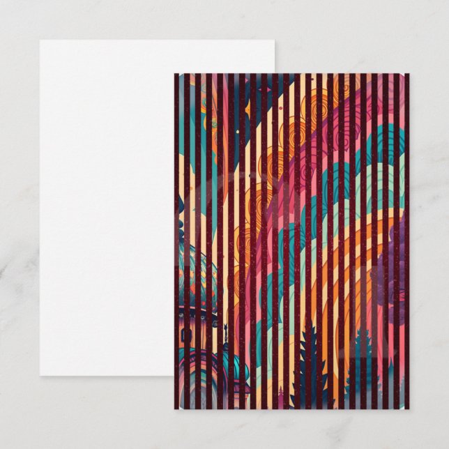 Striped Fantasy Thank You Card #00001 – Customise (Front/Back)