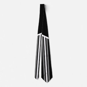 Striped Fashion Tie for Men-Black/White/Grey