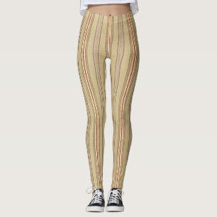 Striped faux Vintage regency fabric Leggings