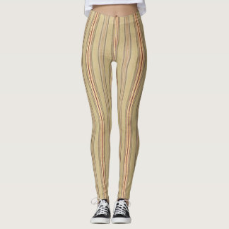 Striped faux Vintage regency fabric Leggings