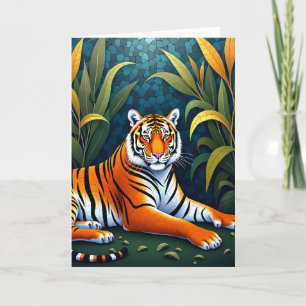 Striped Feline Jungle Card