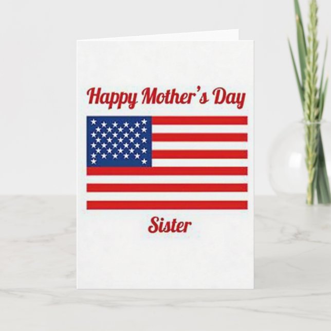 Striped Flag Mothers Day Card (Front)