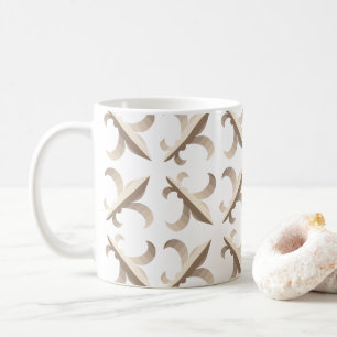 Striped fleur de lis pattern coffee mug