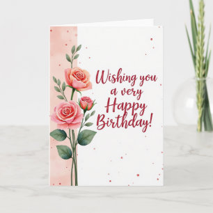 Striped Floral Blush Card