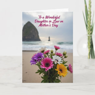 Striped Floral Coastal Card