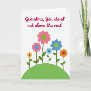 Striped Floral Greetings Card