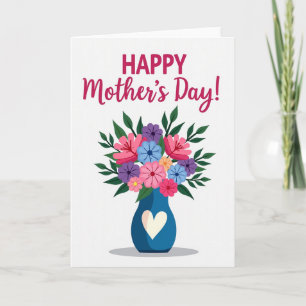 Striped Floral Happy Card
