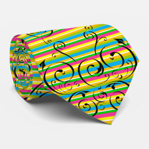 Striped Flourish Tie