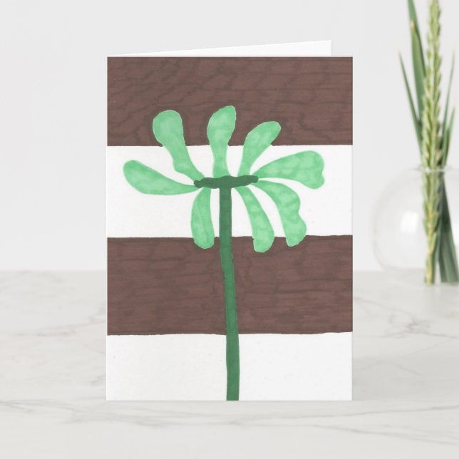 Striped Flower All Purpose Stationery Note Card (Front)