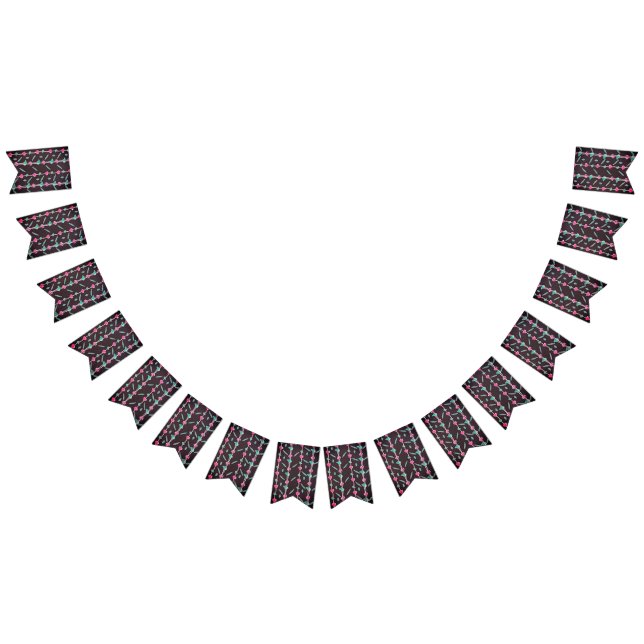 Striped flowers bunting  (All)