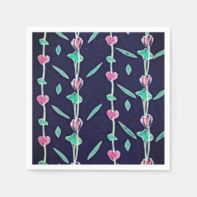 Striped flowers napkin (Front)