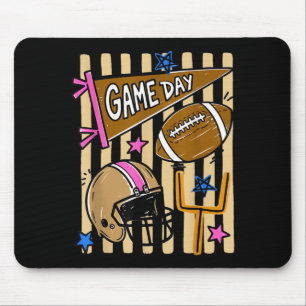 Striped funny fall football season game day cute mouse mat