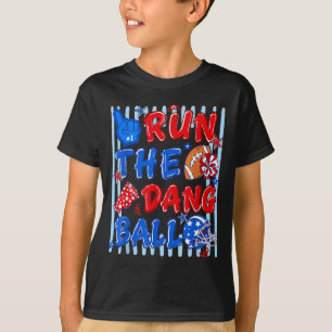 Striped funny football season game day run the T-Shirt