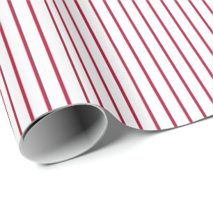 Striped Gift Wrapping Paper-Red-White 06 Wrapping Paper