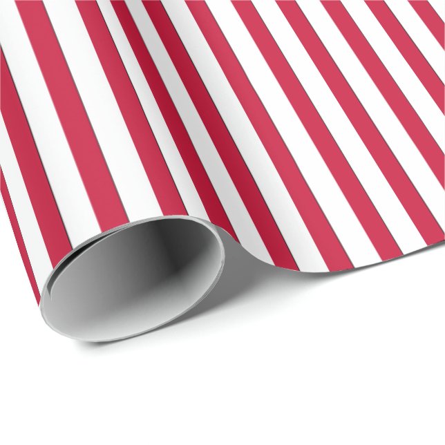 Striped Gift Wrapping Paper-Red-White 07 Wrapping Paper (Roll Corner)