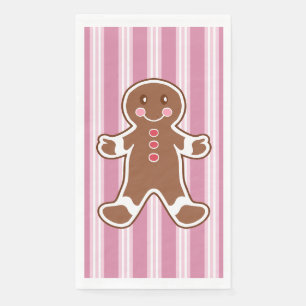 Striped Gingerbread Boy Napkins