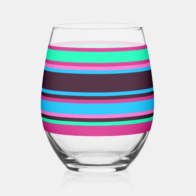Striped Glass – Magenta, Aqua, & Blue (Front)