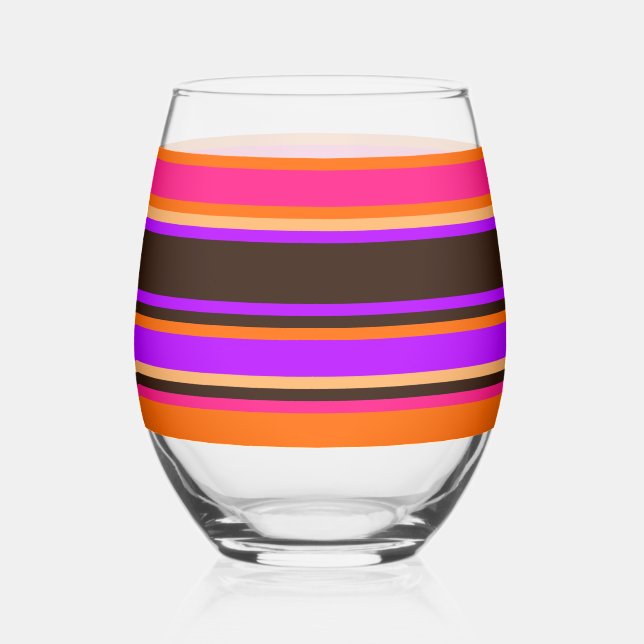 Striped Glass – Orange, Magenta, & Purple (Front)