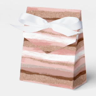 Striped Gold Glitter Pink Favour Boxes