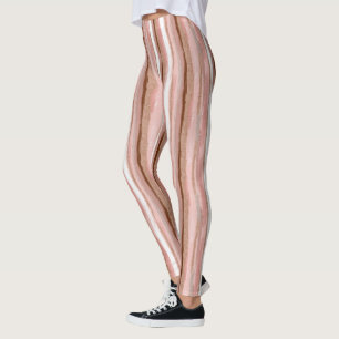 Striped Gold Glitter Pink Leggings