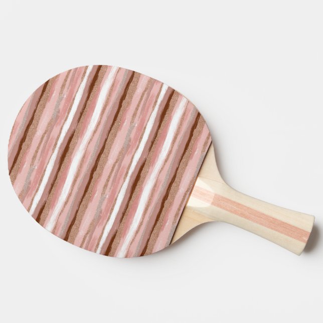 Striped Gold Glitter Pink Ping Pong Paddle (Side)