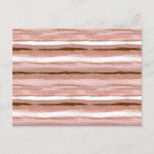 Striped Gold Glitter Pink Postcard