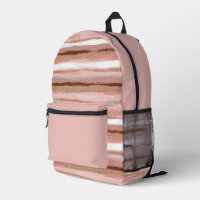 Striped Gold Glitter Pink Printed Backpack