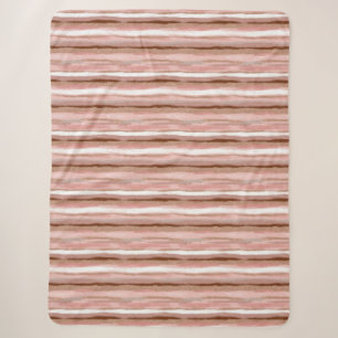 Striped Gold Glitter Pink Sherpa Blanket