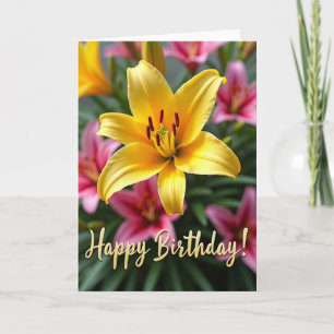 Striped Golden Flower Card