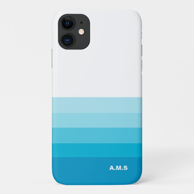 Striped Gradient Beach Blue Pattern Case-Mate Case-Mate iPhone Case (Back)