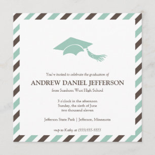 Striped Graduation Announcement Template