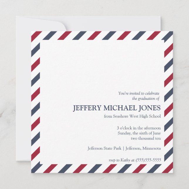 Striped Graduation Announcement Template (Front)