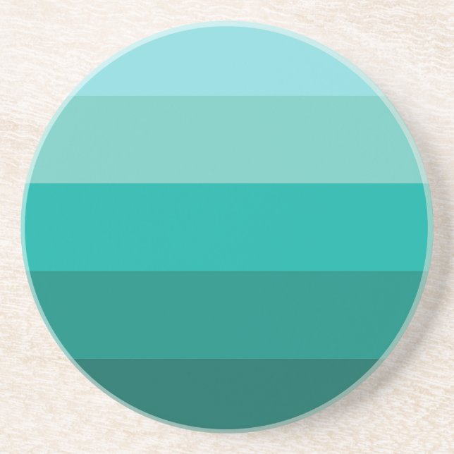 Striped Green Colours  Coaster (Front)