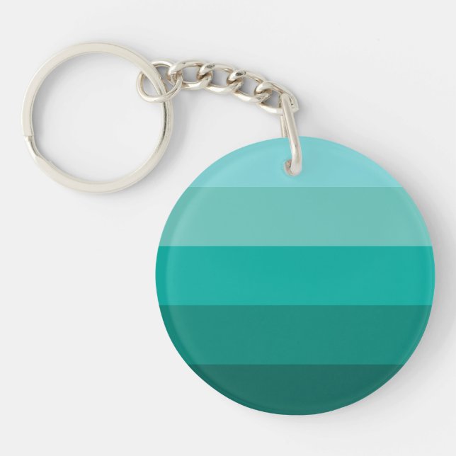 Striped Green Colours  Key Ring (Front)