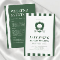 Striped Green Last Swing Golf Bachelorette Party