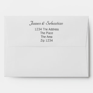 Striped Grey And Plain With Address Envelope