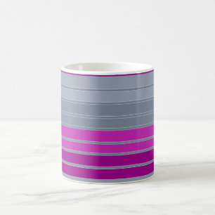 Striped grey purple fashion pattern coffee mug
