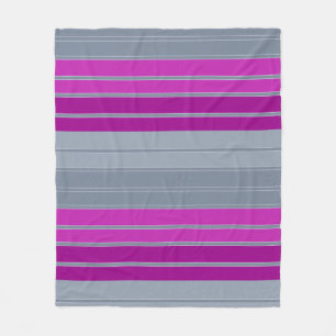 Striped grey purple fashion pattern fleece blanket