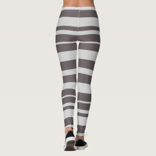 Striped  Grey Summer Women's Clothing  Leggings