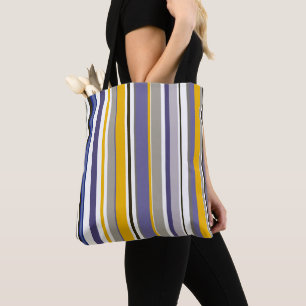 Striped Grocery Shopping Tote Bag