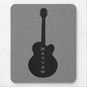 Striped Guitar Mousepad, Jet Black Mouse Mat