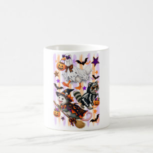 Striped Halloween Silly Goose Racoon opossum Coffee Mug