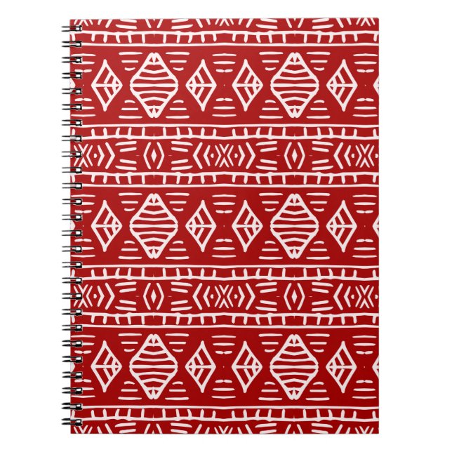 Striped hand painted seamless pattern with ethnic  notebook (Front)