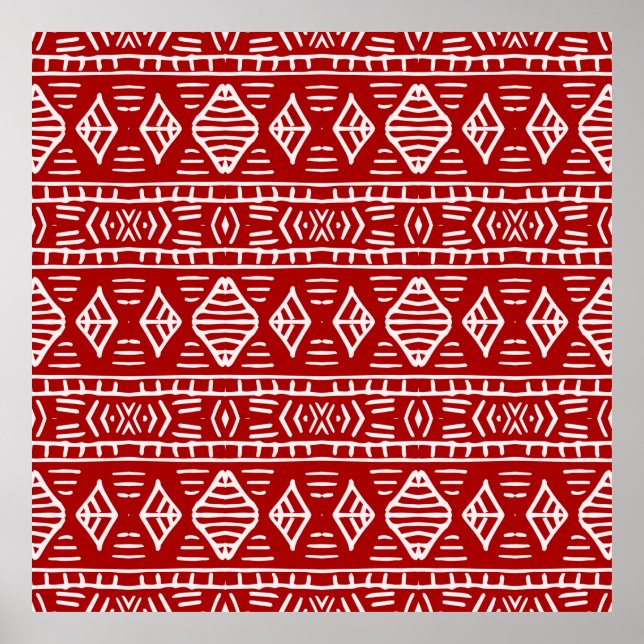 Striped hand painted seamless pattern with ethnic  poster (Front)