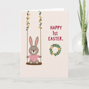 Striped Hare Easter First Year Card