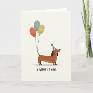 Striped Hat Dog Birthday Card