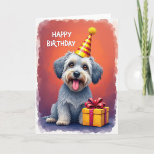 Striped Hat Pup Birthday Card