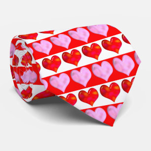 Striped Heart Pattern Tie