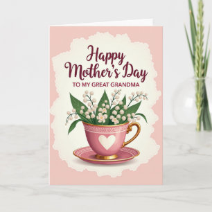 Striped Heartfelt Teacup Card