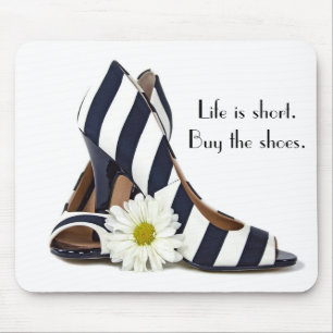 Striped High Heels with Daisy Mouse Mat